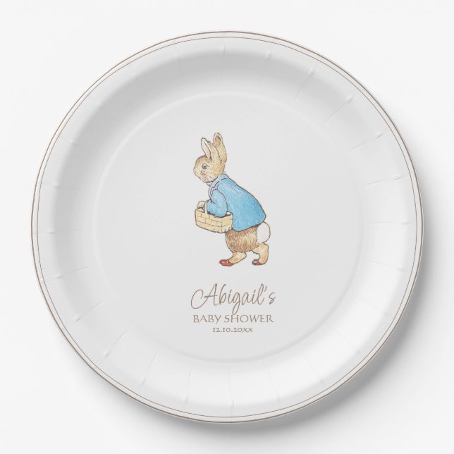 Classic Peter the Rabbit Baby Shower Paper Plate (Front)