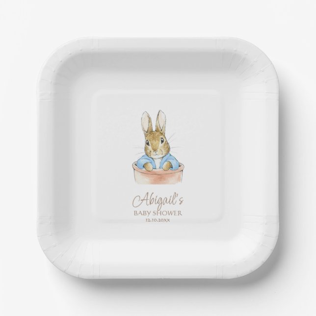 Classic Peter the Rabbit Baby Shower Paper Plate (Front)