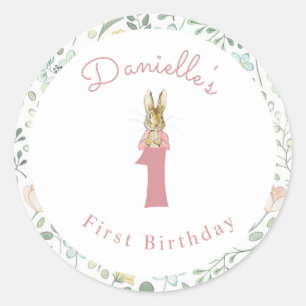 Classic Peter the Rabbit Beatrix Potter Birthday  Classic Round Sticker