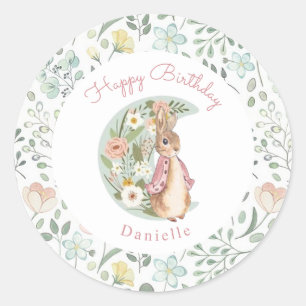 Classic Peter the Rabbit Beatrix Potter Birthday  Classic Round Sticker