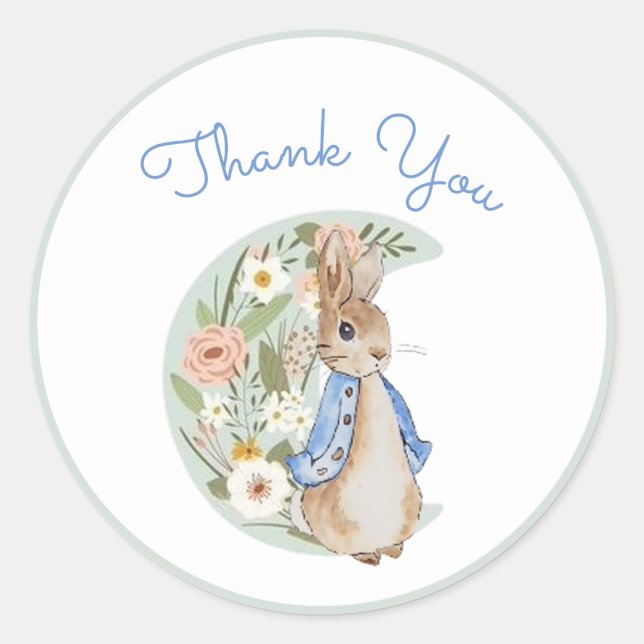 Classic Peter the Rabbit Beatrix Potter Birthday  Classic Round Sticker (Front)
