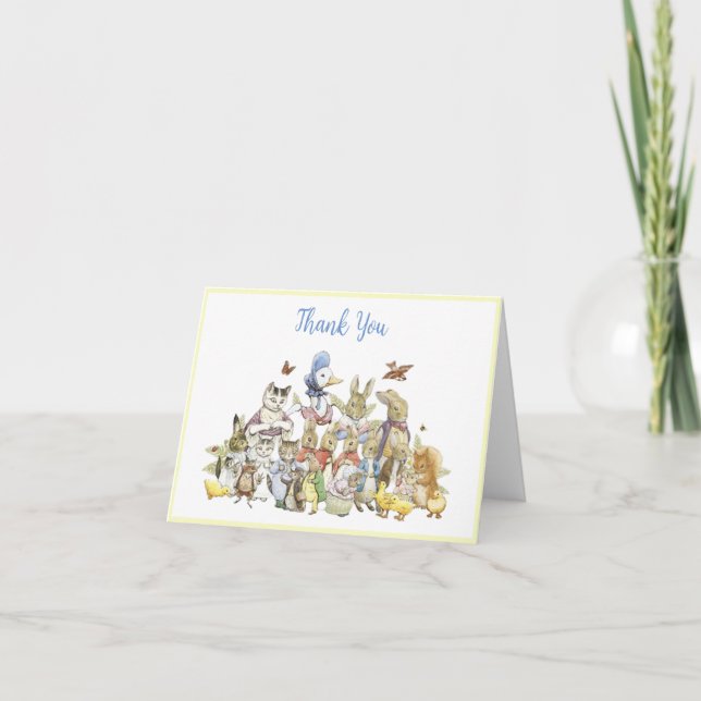 Classic Peter the Rabbit Birthday Folded  Thank You Card (Front)