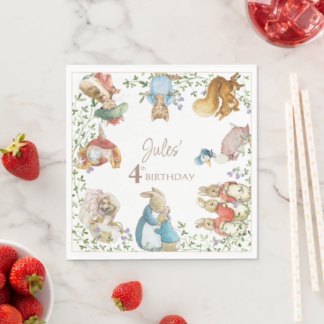 Classic Peter the Rabbit Birthday Napkin (Insitu)