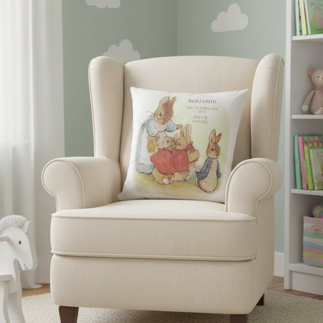 Classic Peter the Rabbit Throw Pillow (Creator Uploaded)