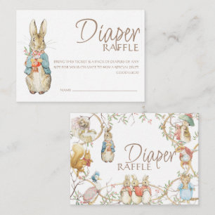 Classic Peter the Rabbit Winter Baby Shower Diaper Enclosure Card