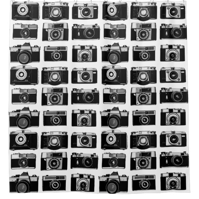 CLASSIC PHOTO CAMERAS PATTERN IN BLACK AND WHITE (Front)