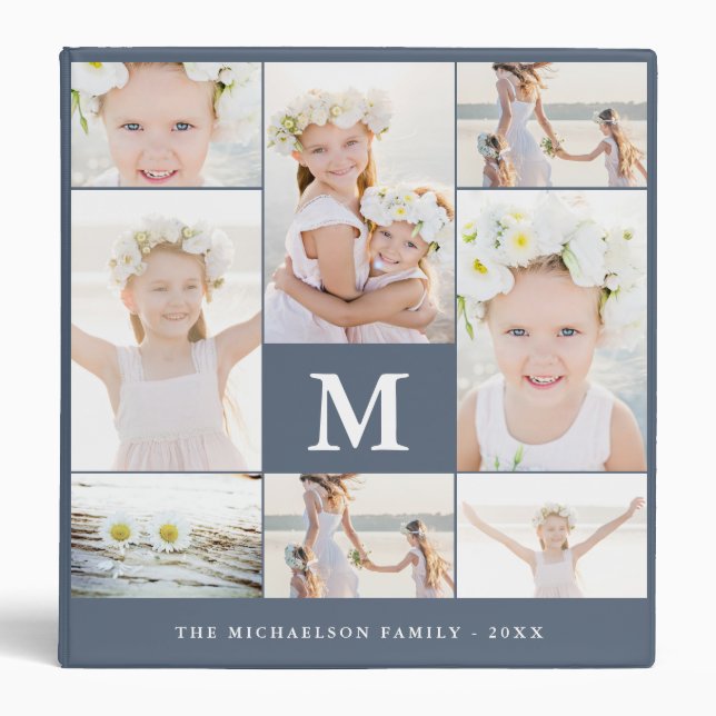 Classic Photo Collage with Monogram and Name Binder (Front)