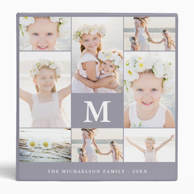 Classic Photo Collage with Monogram and Name Binder (Front)
