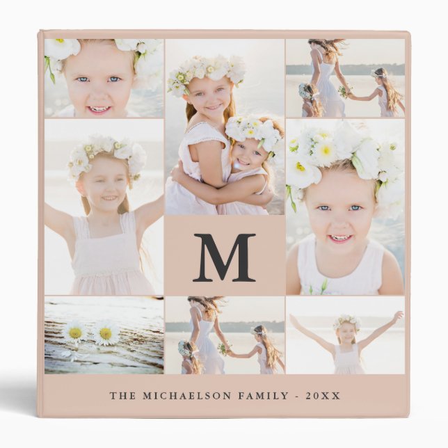 Classic Photo Collage with Monogram and Name Binder (Front)