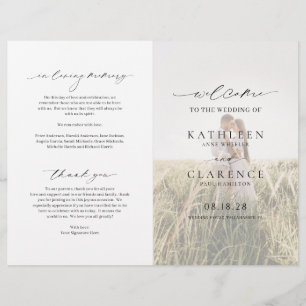 Classic Photo Elegant Budget Wedding Program