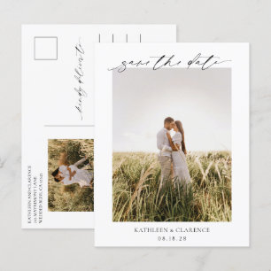 Classic Photo Elegant Wedding Save the Date Postcard