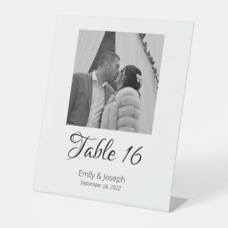 Classic Photo Table Numbers Pedestal Sign