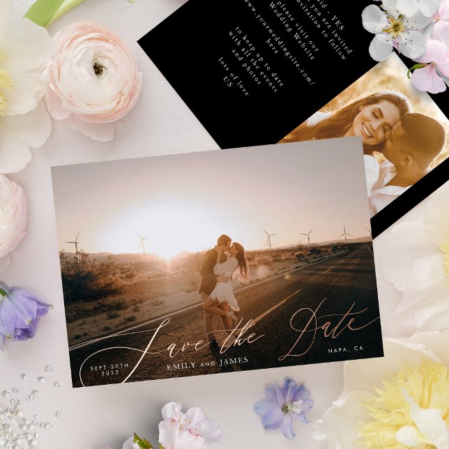 Classic Photo The Wedding Rose Gold Save The Date (Creator Uploaded)