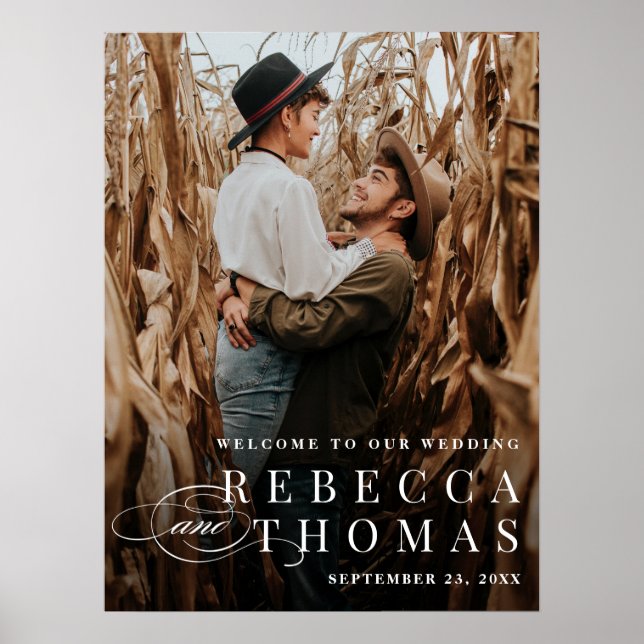 Classic Photo Wedding Welcome Poster (Front)