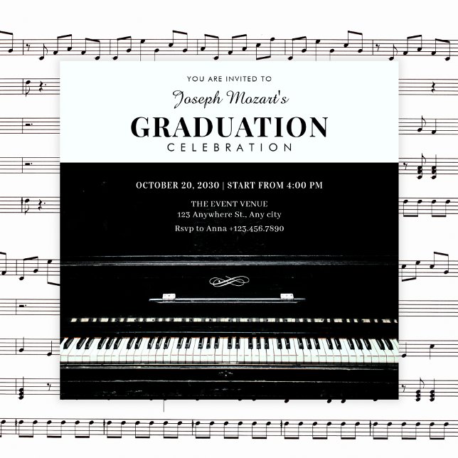classic piano graduation invitation (Creator Uploaded)