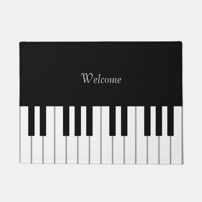 Classic Piano Keyboard Personalizable Small Doormat (Front)