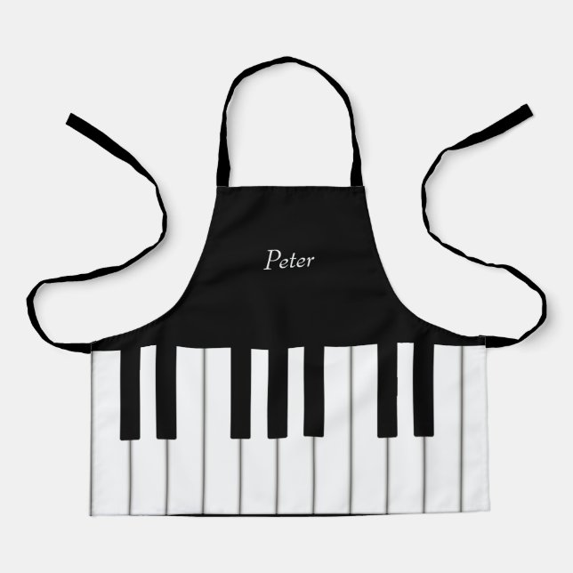 Classic Piano Keyboard Personalized Kids' Music Apron (Front)