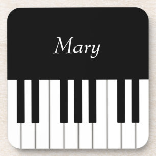 Classic Piano Keyboard Personalized Music Coaster