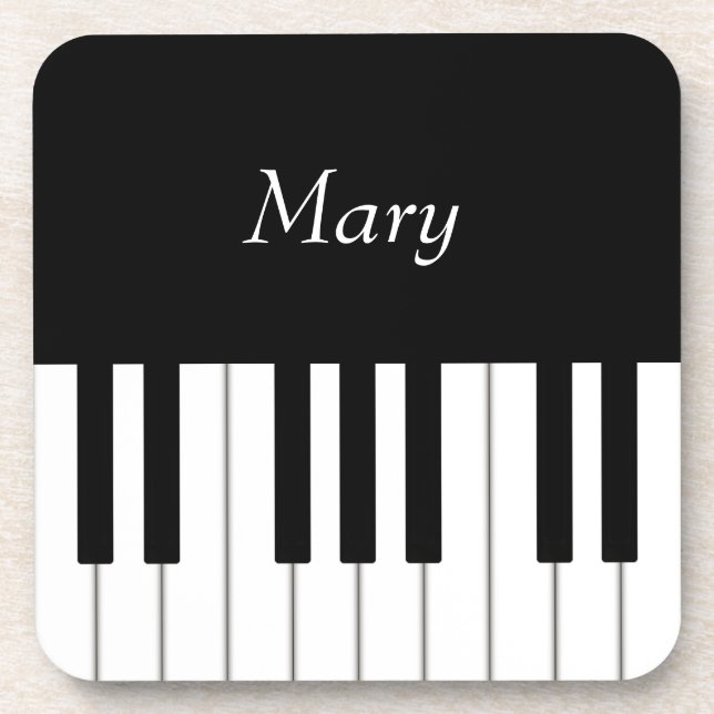 Classic Piano Keyboard Personalized Music Coaster (Front)