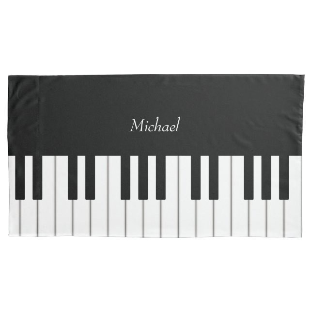 Classic Piano Keyboard Personalized Music Pillowcase (Front)