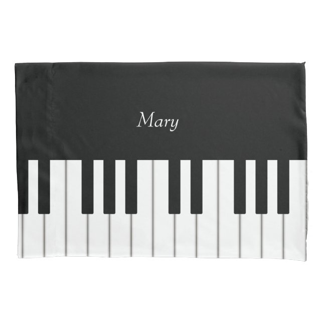 Classic Piano Keyboard Personalized Music Pillowcase (Front)