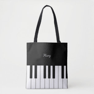 Classic Piano Keyboard Personalized Music Tote Bag