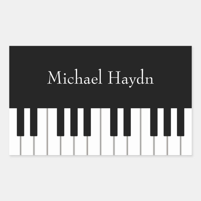 Classic Piano Keyboard Personalized Musician's Sticker (Front)
