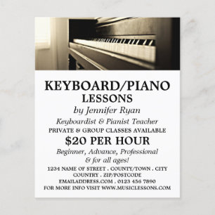 Classic Piano, Keyboard, Piano Lessons Flyer
