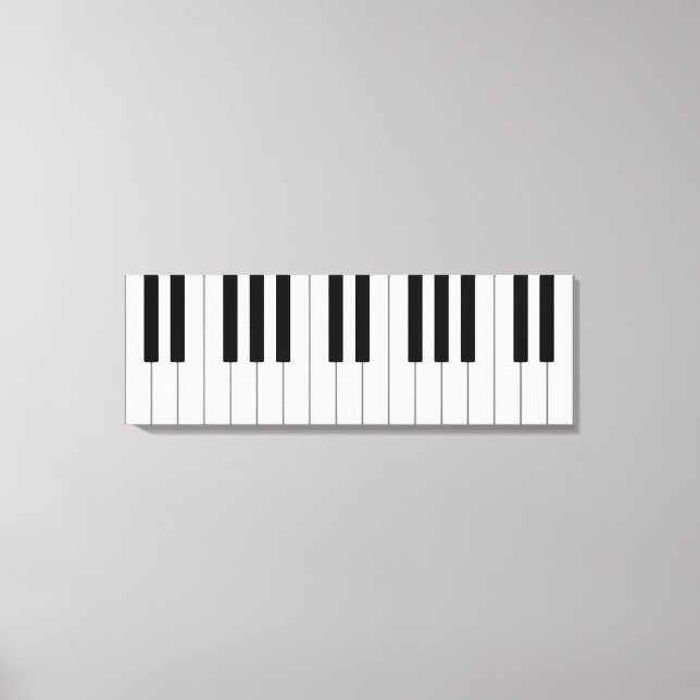 Classic Piano Keys Black & White Canvas Print (Front)