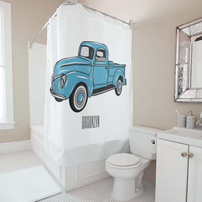 Classic pick up truck cartoon illustration (In Situ)