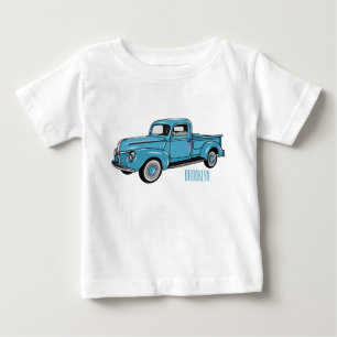 Classic pick up truck cartoon illustration baby T-Shirt