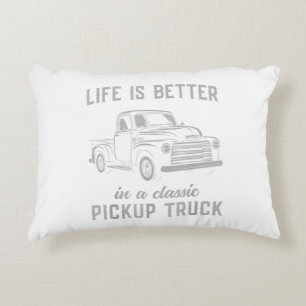 Classic Pickup Truck Guy Vintage Accent Pillow