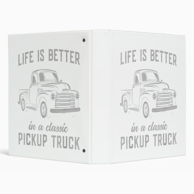 Classic Pickup Truck Guy Vintage Binder (Background)