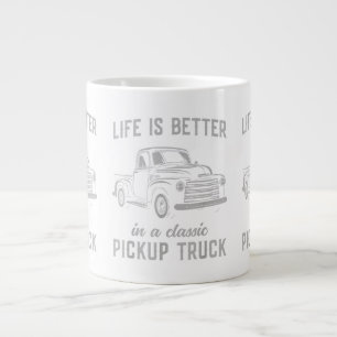 Classic Pickup Truck Guy Vintage Large Coffee Mug