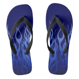 Classic Pin Stripe Style Racing Flames Flip Flops