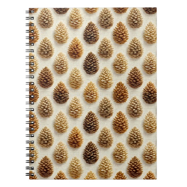 Classic Pinecone Winter Pattern Notebook (Front)
