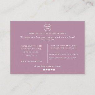 Classic Pink Abstract shape custom logo thank you Business Card