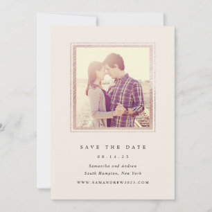 Classic Pink and Gold Frame Photo Save The Date