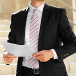 Classic Pink and Navy Stripes Tie<br><div class="desc">Classic stripes design that can be easily personalized for a father's day gift, wedding party gifts for your groomsmen, corporate events, etc</div>