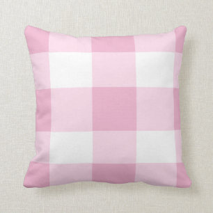 Classic Pink Buffalo check Throw Pillow