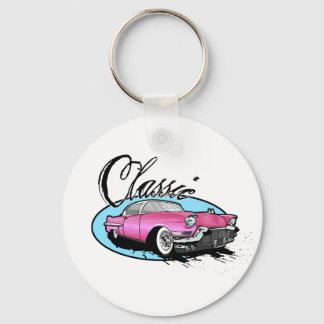 Classic Pink Cadillac Keychain