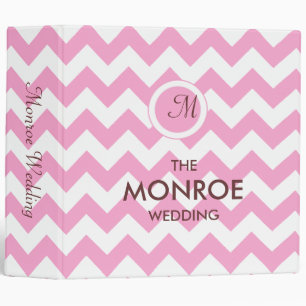 Classic Pink Chevron Pattern Binder