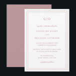 Classic Pink Elegant Wedding Invitation<br><div class="desc">Classic style pink dusty rose wedding invitation featuring a simple and minimal design with your monogram at the top and your event details surrounded by a double border. The fonts alternate between and elegant script, a traditional serif and minimalist sans serif fonts. This invitation is great for a formal wedding....</div>