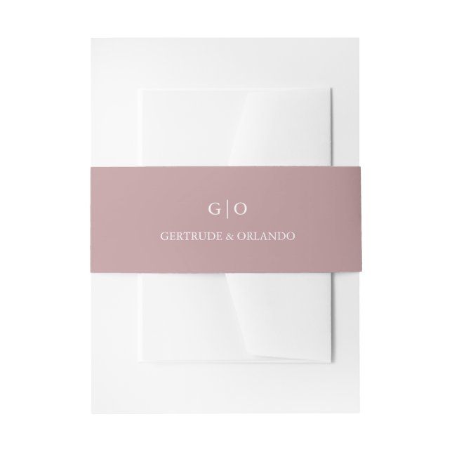 Classic Pink Elegant Wedding Invitation Belly Band (Front Example)