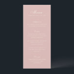 Classic Pink Elegant Wedding Menu<br><div class="desc">Classic wedding menus featuring a simple and timeless design with elegant script and traditional serif fonts.</div>