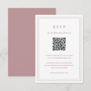 Classic Pink Elegant Wedding RSVP Card