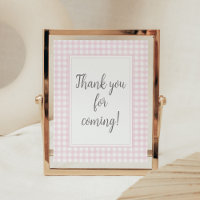 Classic Pink Gingham Thank you for Coming
