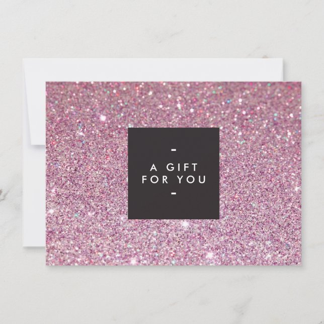 Classic Pink Glitter Salon Gift Certificate (Front)
