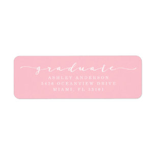 Classic Pink Graduation Address Labels