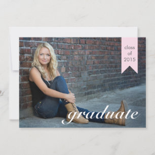 Classic Pink Graduation Announcement - Invite